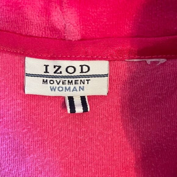 Izod Movement Velour Hoody Jacket Pink - Picture 4 of 11